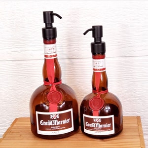 Grand Marnier Up-cycled 375 ml Bottle Hand Soap / Lotion Dispenser