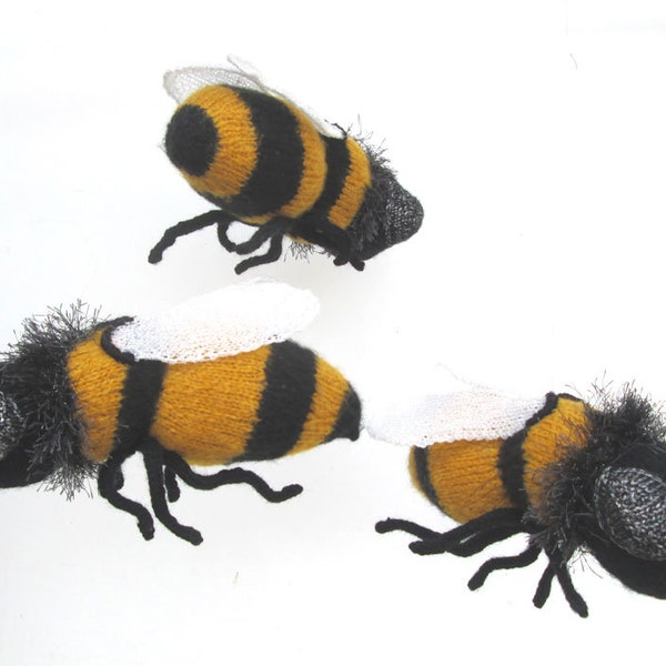 Honey Bee Knit Pattern Download Instant Download Bee Knitted Pattern Insect Pattern Bee Mobile Hanging Bees Apiarist Bug Bumble Bee