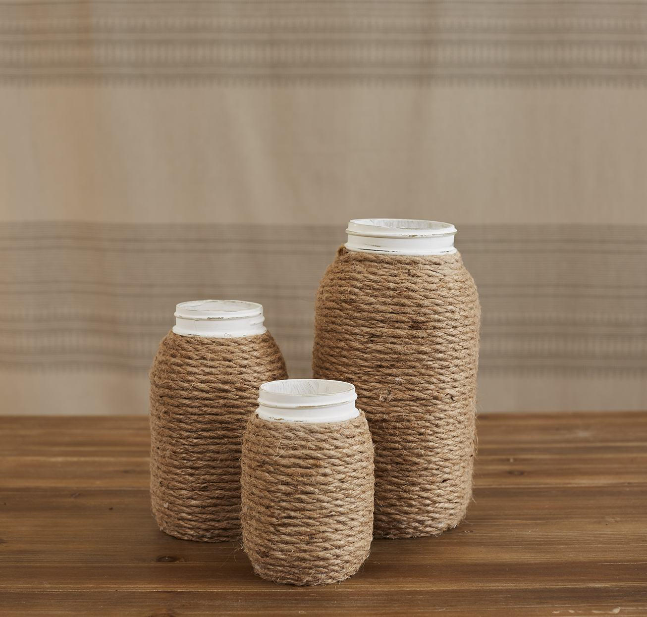 Mason Jars Wrapped in Jute Etsy