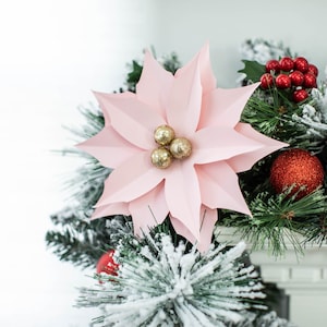 Mini Paper Poinsettia Template PDF PNG SVG | Cricut & Silhouette Compatible | Handmade Christmas Decorations