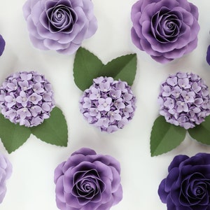 Mini Hydrangea Petal Template Paper Flower Small/medium/large PNG SVG