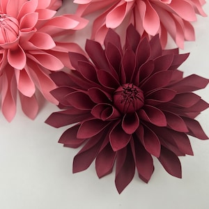 Mini Dahlia 3 modello fiore di carta piccolo/medio/grande PNG SVG DXF Studio3 decorazione di compleanno festa di nozze
