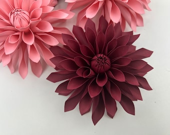 Mini Dahlia 3 modello fiore di carta piccolo/medio/grande PNG SVG DXF Studio3 decorazione di compleanno festa di nozze