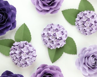 Mini Hortensia Bloemblaadje Sjabloon Papieren Bloem Klein/Medium/Large PNG SVG DXF Studio3 Wedding Party Verjaardag Decor