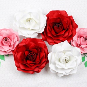Piccolo/medio/grande/fiore di carta rosa modello #1 PDF SVG DXF Png Pdf Studio3 matrimonio festa compleanno Decor