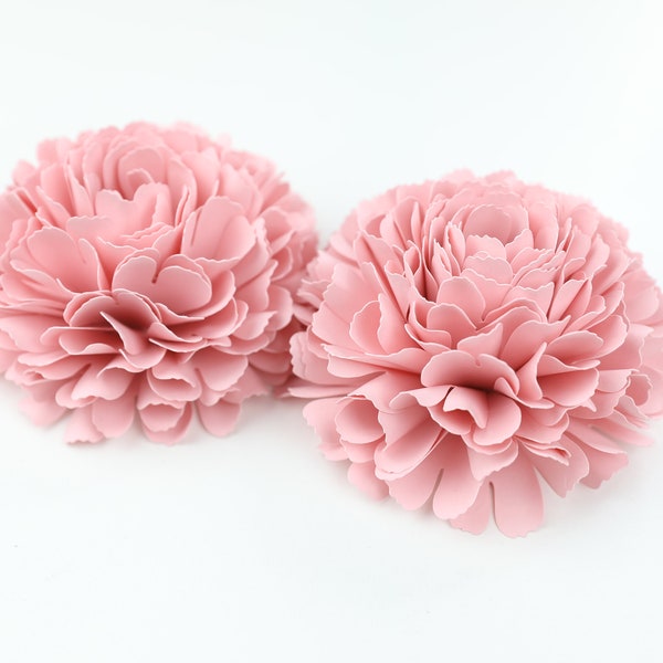 Mini Carnation Template Paper Flower Small/Medium/Large PNG SVG DXF Studio3 Wedding Party Birthday Decor