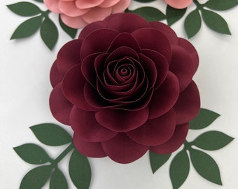 Camellia Rose Modèle #1 PDF SVG DXF Png Pdf Studio3 Décor d’anniversaire de fête de mariage