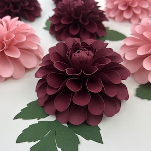 Mini Dahlia 2 modello fiore di carta piccolo/medio/grande PNG SVG DXF Studio3 decorazione di compleanno festa di nozze