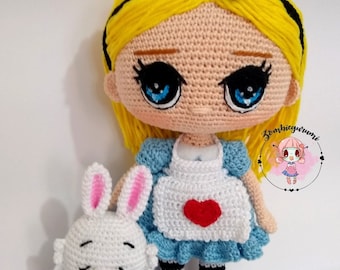 ALICE IN WONDERLAND (includes the rabbit) amigurumi pattern