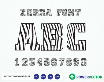 Zebra Font. Zebra Alphabet and numbers. Sport Font Svg. Zebra monogram font, Font svg, dxf. Zebra Vector Print and Cut Files