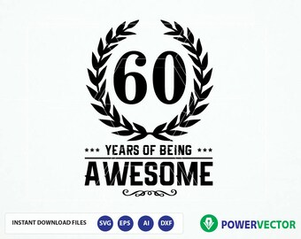 Download 60th birthday svg | Etsy