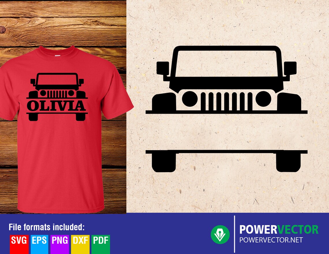 Download Jeep Split SVG Jeep monogram vector monogram frame cutting | Etsy