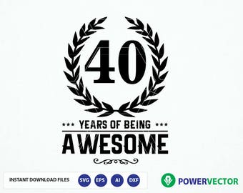 Download 40th birthday svg | Etsy