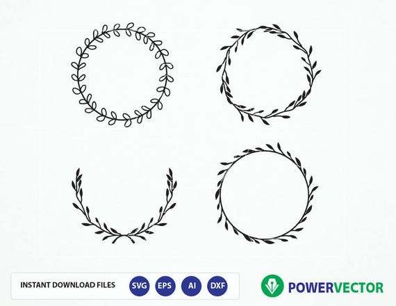 Download Wreath Svg Vintage Laurel Wreath Clipart Wedding Wreath Clip Etsy