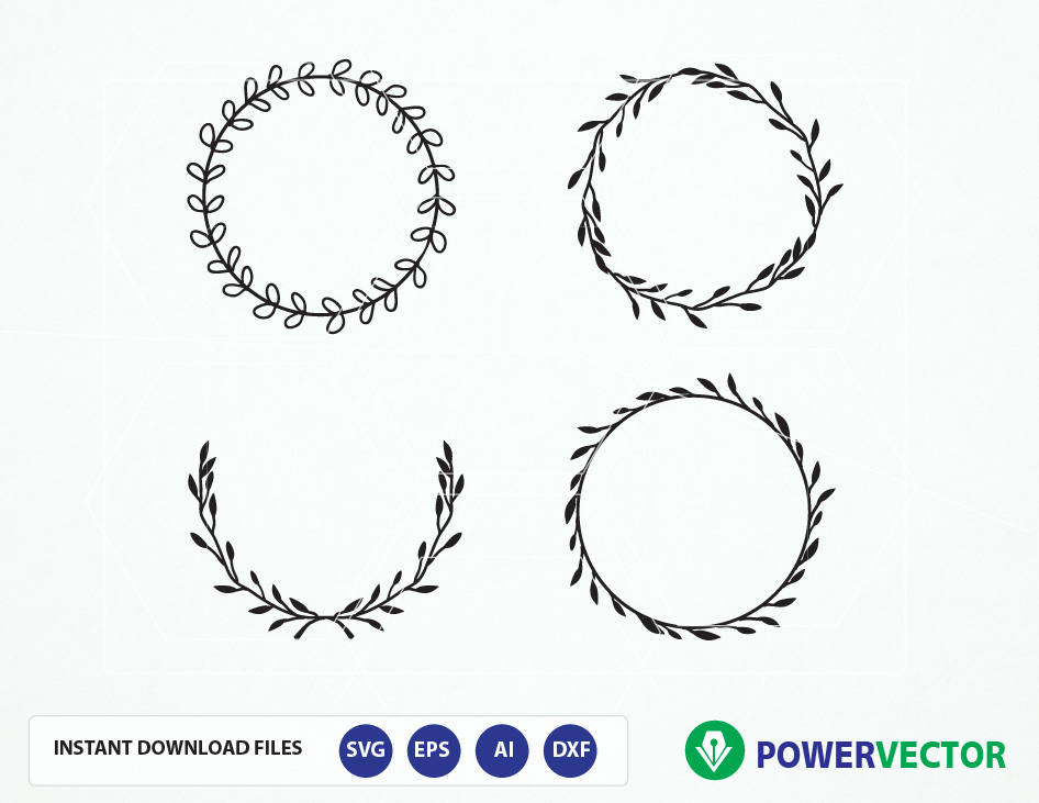 Download Wreath Svg Vintage Laurel Wreath Clipart Wedding Wreath Clip Etsy