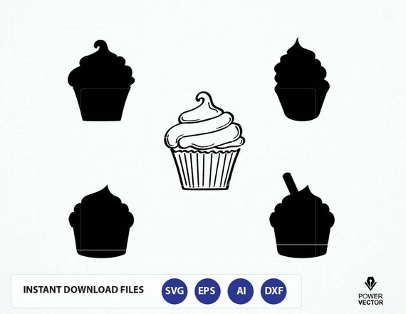 Download Cupcake Svg Cut Files Cupcake Silhouette Svg Cupcake Cut Etsy
