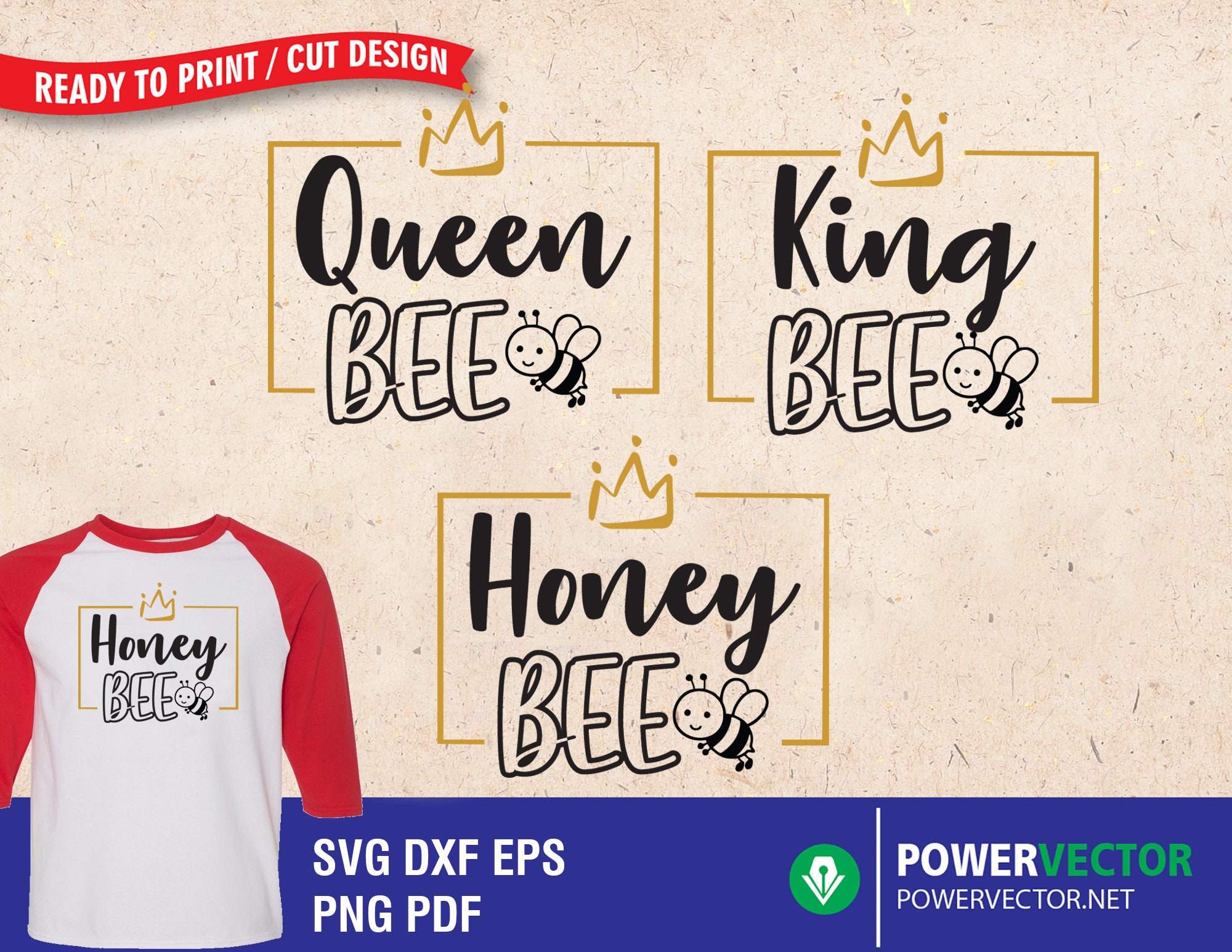 Download Bee Family Shirts King And Queen Svg Family Svg Dxf Png Pdf Etsy
