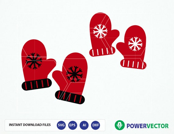 Download Svg Winter Gloves Christmas Mitten Eps Clipart Svg Dxf Png Etsy