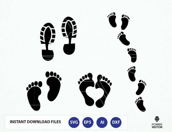 Download Human Footprints Shoe Prints Svg Baby Footprint Svg File Etsy