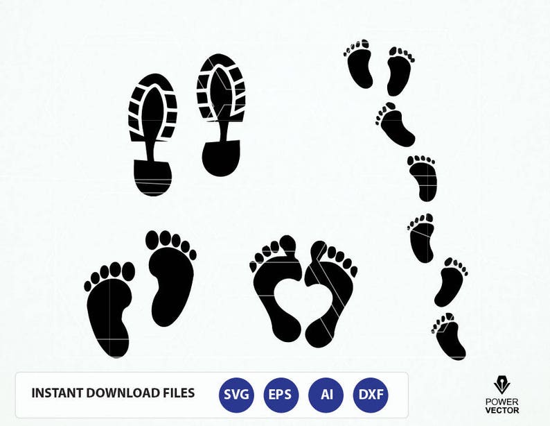Human Footprints. Shoe prints Svg. Baby footprint svg file ...