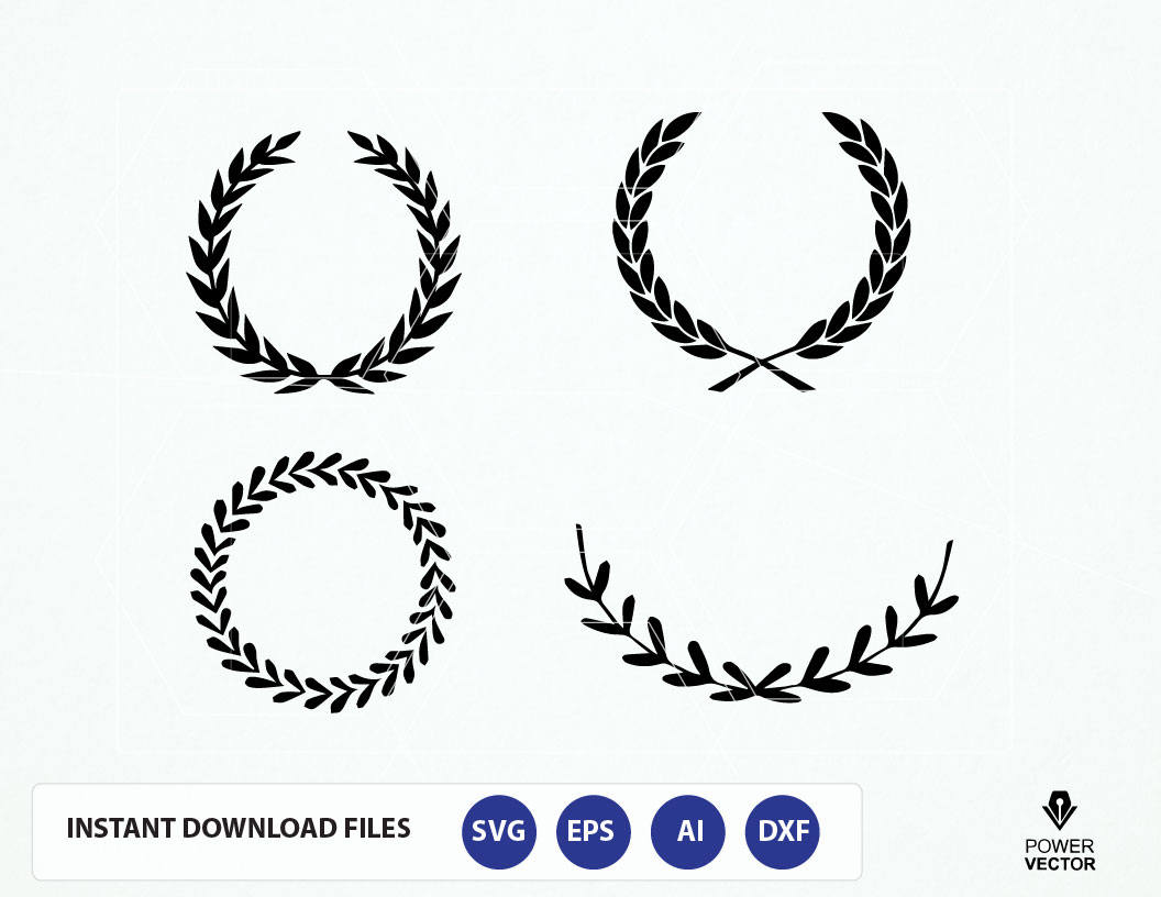 Download Leaf wreath svg. Leaf wreath Dxf. Laurel wreaths clipart | Etsy