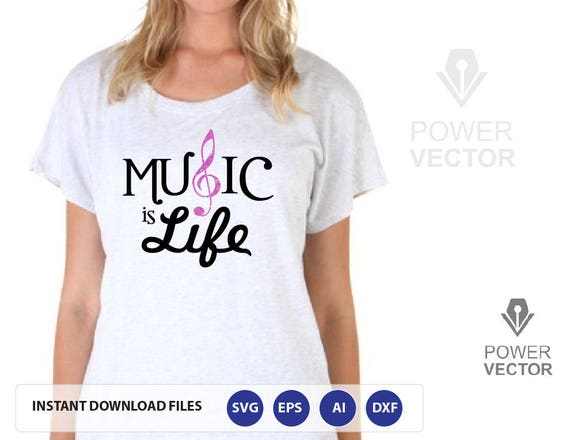 Download Music Is Life Svg Music Tshirt Cut File Music Is Life Vinyl Etsy