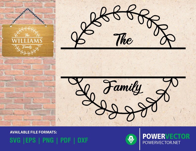 Download Split Wreath Family Name SVG Digital Cut File Vinyl Cut | Etsy