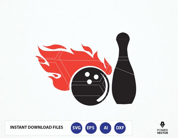 Download Free Svg Files Flaming Bowling Digital Cutting File Design Svg Etsy SVG Cut Files