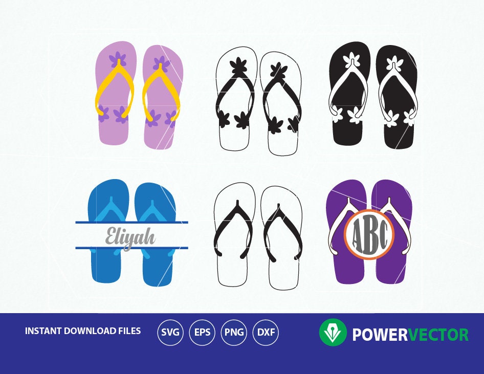 Flip Flops Svg. Flip Flops Clip Art Print and Cut Files Eps | Etsy