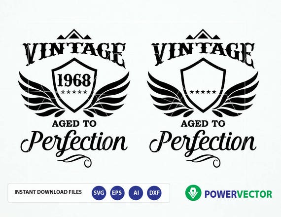 Download Svg File Vintage Birth Year.Vector Digital Template. Aged | Etsy