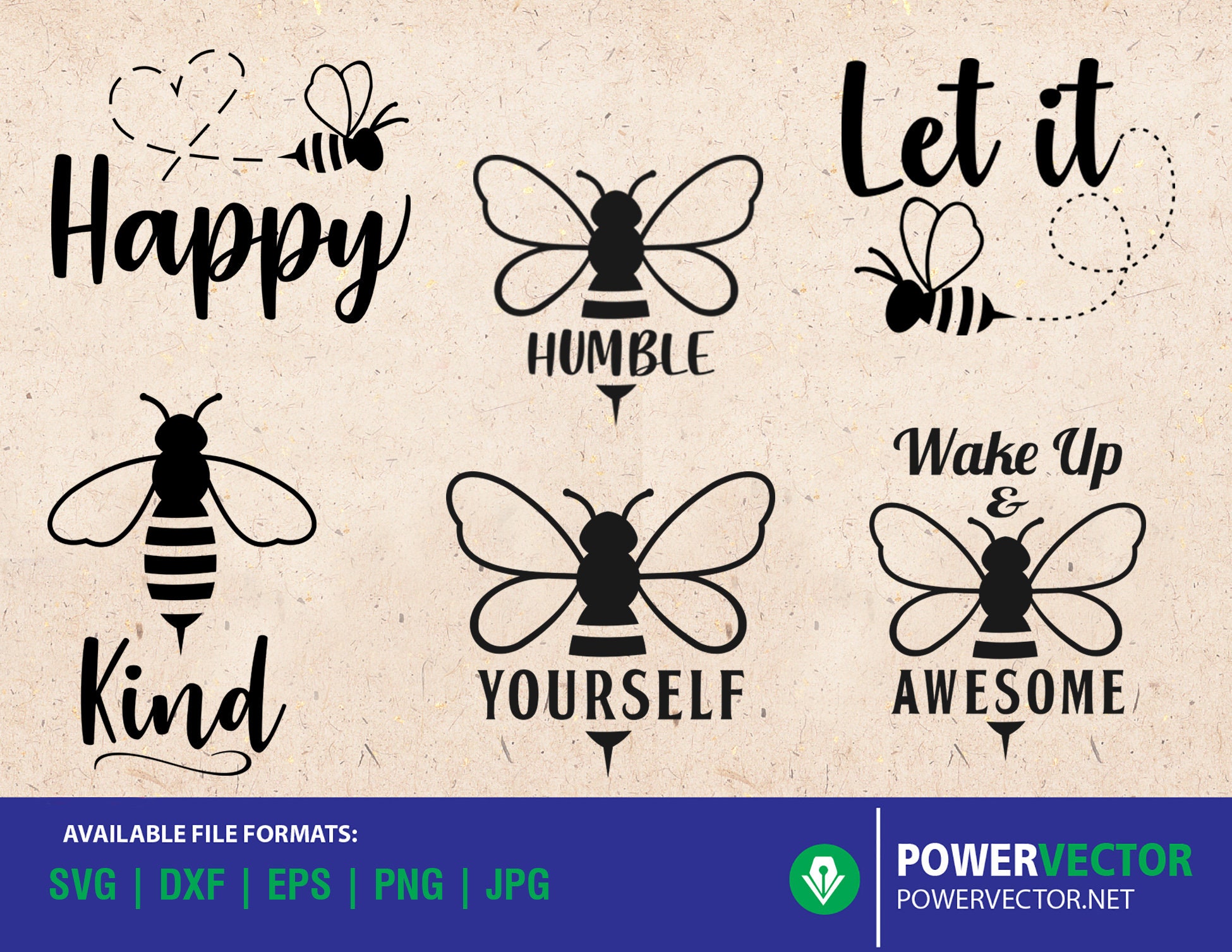 Bee Quotes Svg Bee Happy Kind Yourself Humble Let it Bee Svg | Etsy