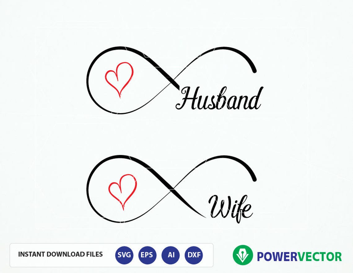 Husband and Wife cut file design Svg Dxf Png Eps. Couple Etsy