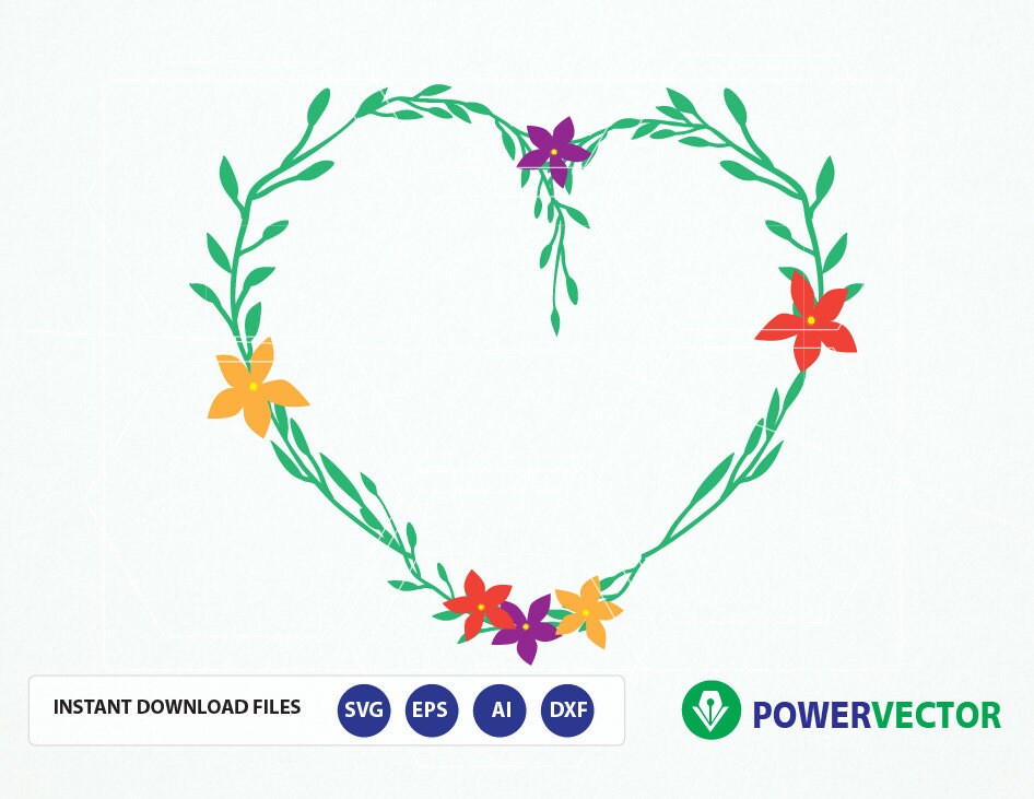Download Svg File Heart Vintage Laurel Wreath Floral Frame Svg Laurel Etsy