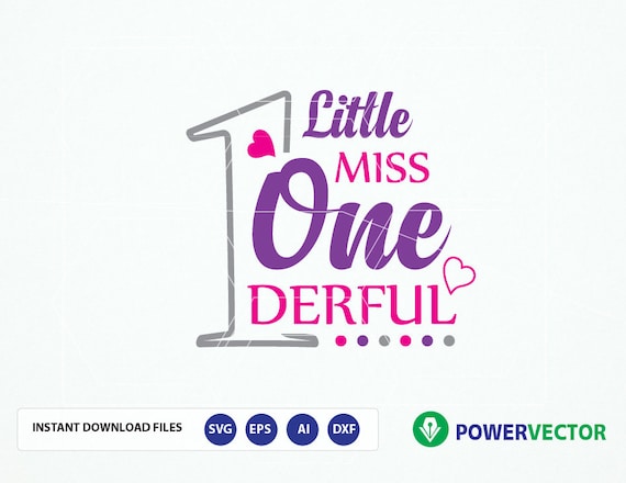 Download First Birthday Svg Little Miss One Derful Svg Dxf Png Cut Etsy