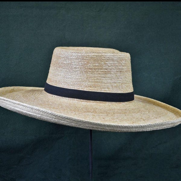 Straw Gambler Hat - 5" Brim