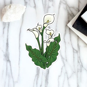 Vinyl Calla Lily Flower Sticker | Floral Cottagecore Birthday Gift For Her Best Friends Bridesmaid Proposals