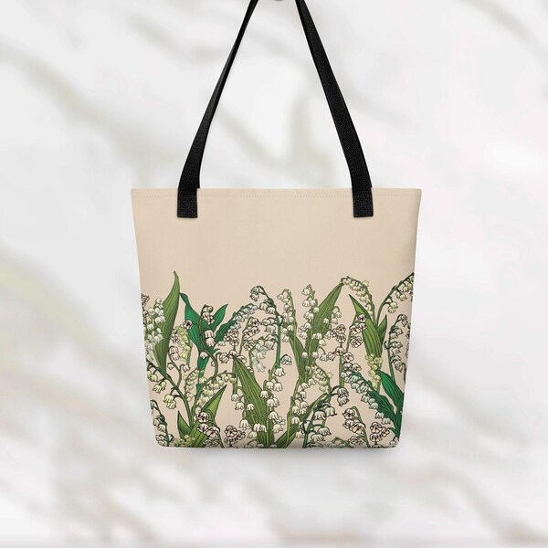 Lily Of The Valley May Birth Flower Tote Bag | Floral Birthday Month Gift For Her, Best Friend or Bridesmaid Proposals