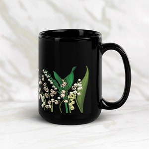 Lily Of The Valley May Birth Flower Mug | Floral Ceramic Coffee Cup Birthday Gift For Her Mom Best Friends and Bridesmaid Proposals
