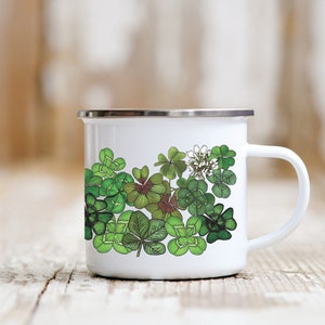 Four Leaf Clover Shamrock Enamel Mug St. Patrick's Day Gift For Her Him & Children image 5