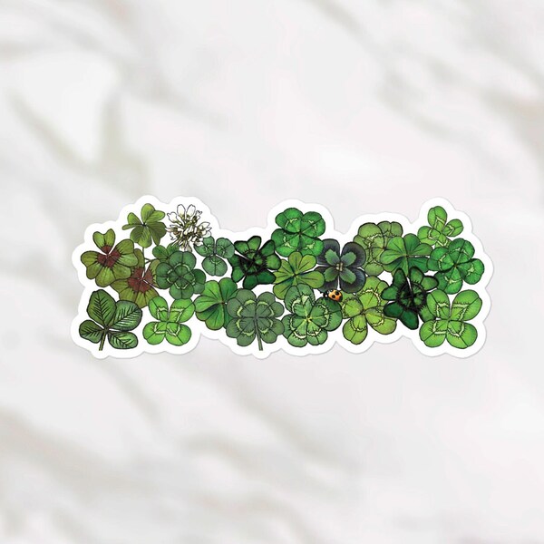 Vinyl Shamrock Four Leaf Clover Shamrock Sticker | Irish St. Patrick's Day Gift For Laptops, Water Bottles, Bumper Stickers