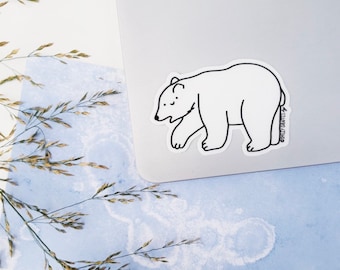 Smiley Polar Bear Vinyl Sticker | Waterproof