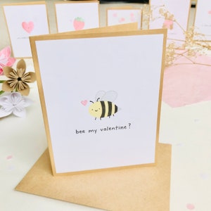 Bee my Valentine Card | Karty akwarelowe