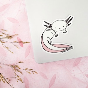 Smiley Axolotl Vinyl Sticker | Waterproof