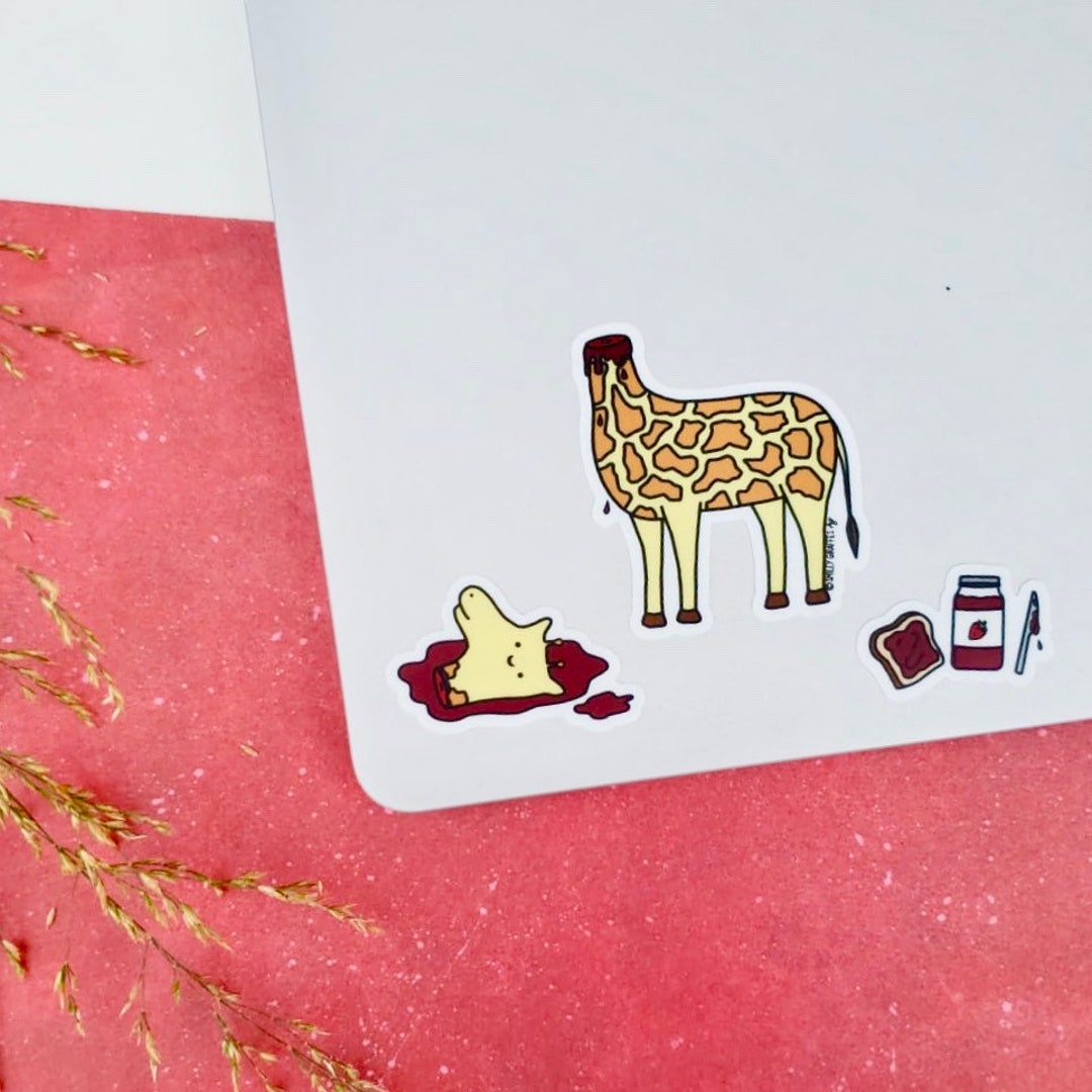 Smiley Decapitated Giraffe Vinyl Sticker Set Waterproof - Etsy