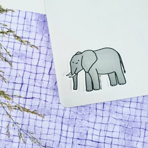 Smiley Elephant Vinyl Sticker | Waterproof