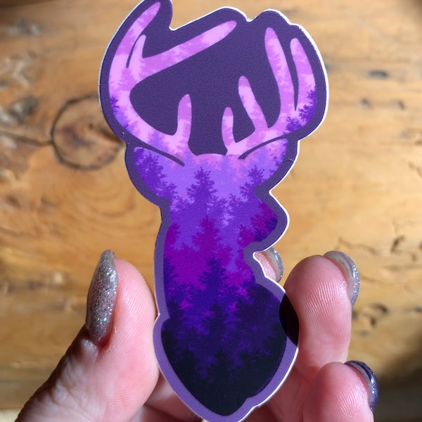 Deer Sticker Purple/Green