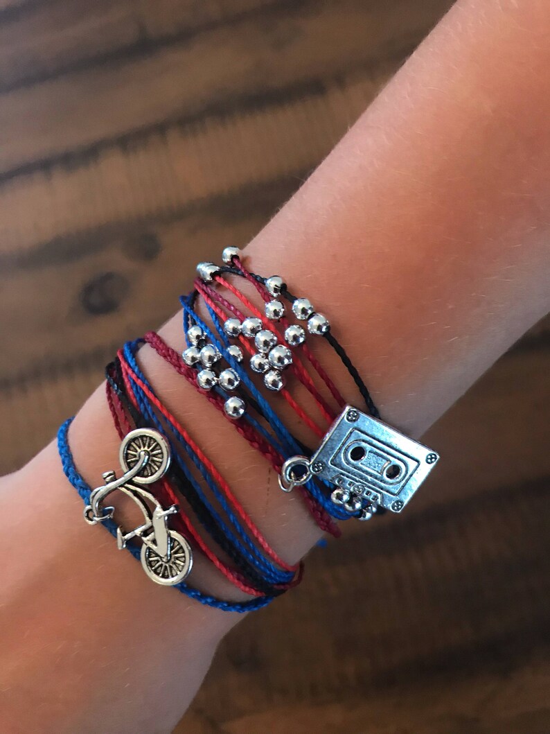 Stranger Things Inspired Bracelet Set Wax String Bracelet Etsy