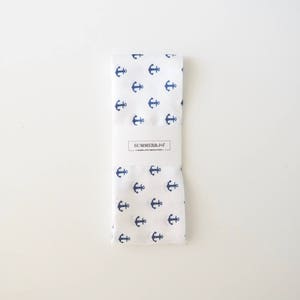 Navy Anchor Patterned Binding