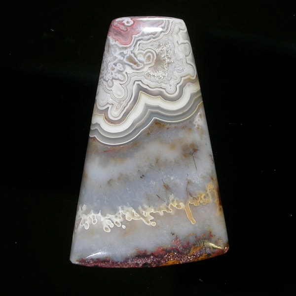 Crazy Lace Agate, Freeform Cabochon, Famous Mexican Agate, Old Stock Material