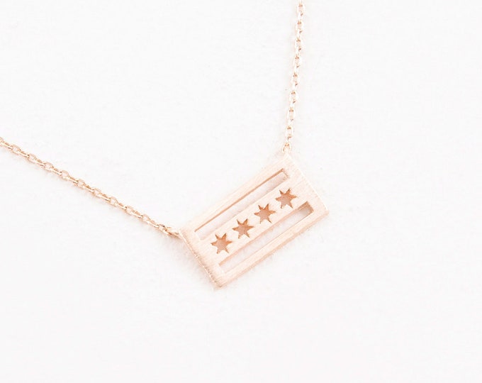 Chicago Flag Necklace